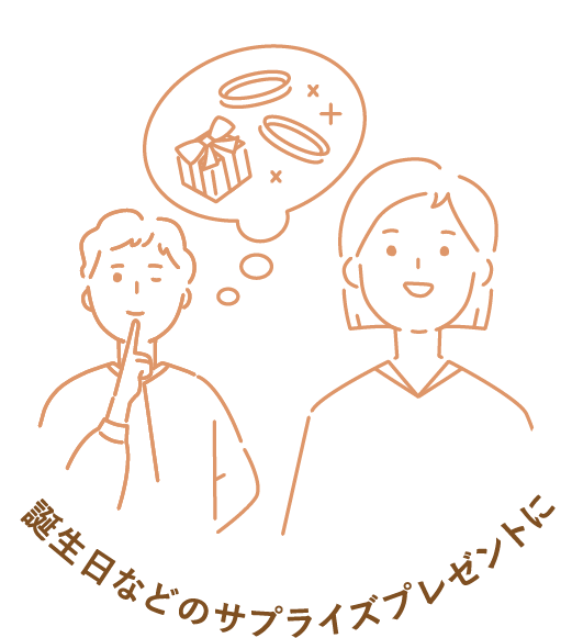 誕生日などのサプライズプレゼントに